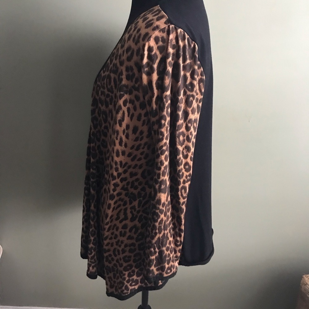 Outlander Open Drape Front Cheetah Print Cardigan… - image 3